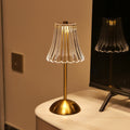 1pc Elegant Touch-Control Metal Table Lamp with USB Rechargeable Battery - Adjustable Ambient Lighting, Polished Brass Finish for Living Room, Bedroom, Study, Dining & Bar, Rechargeable Table Lamp