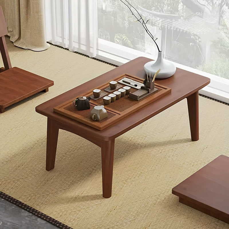 Table à thé japonaise pliable en bambou avec plateau - Idéale pour les salles de tatami, les chambres et les espaces de vie, pas besoin d'électricité, meubles pliables | Design traditionnel | Construction en bambou, table à thé