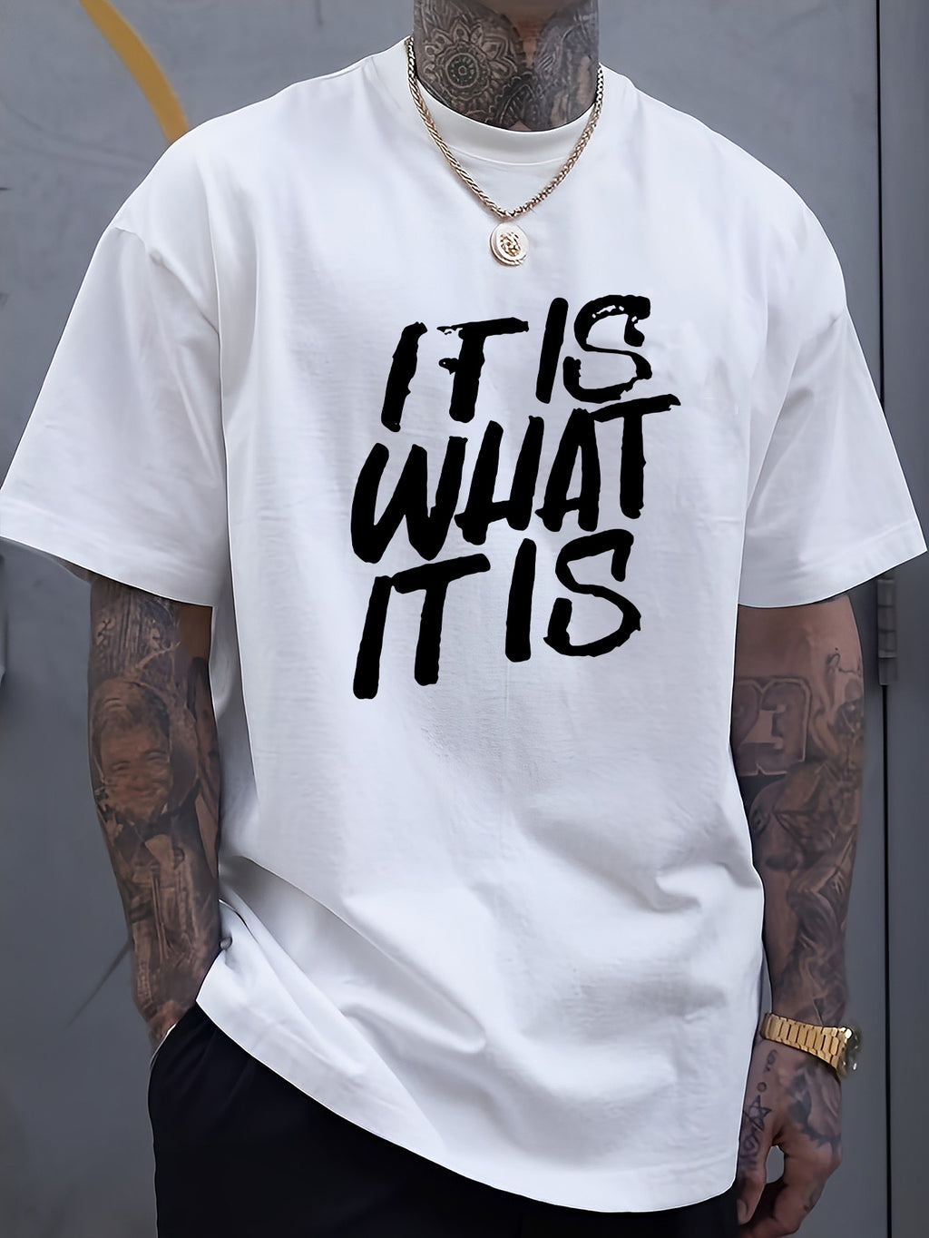 Men's 100% Cotton Casual Graphic T-Shirt - \