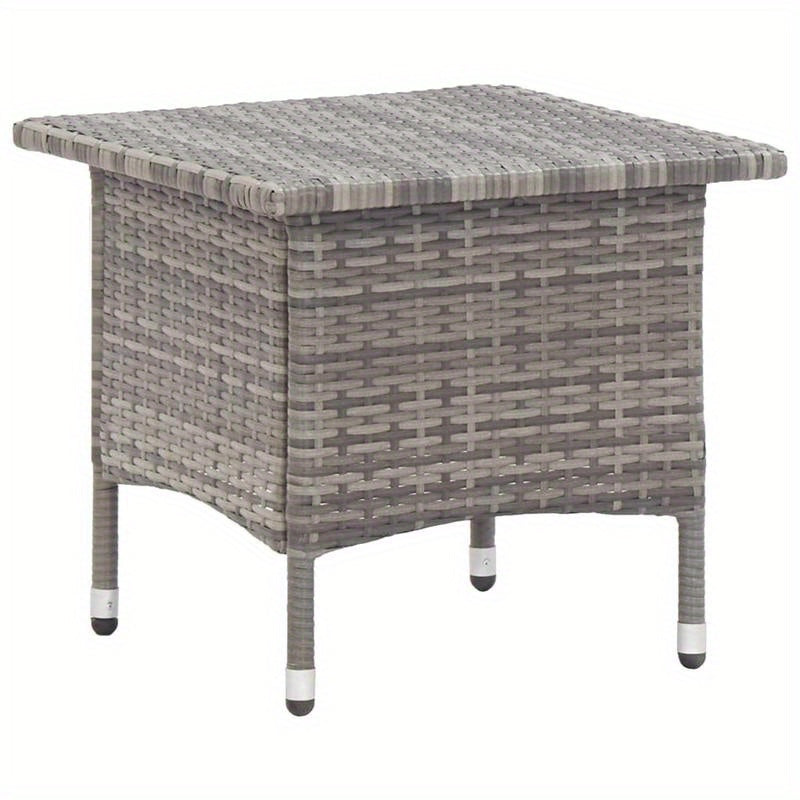 Table basse grise 19.69x19.69x18.5 pouces en rotin synthétique