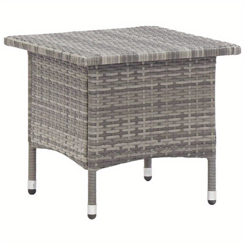 Table basse grise 19.69x19.69x18.5 pouces en rotin synthétique