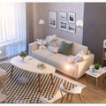 Table basse en bois massif de couleur crème moderne - Conception compacte, idéale pour les salons et les chambres, peut être utilisée comme table à thé et adaptée aux petits appartements, tables utilitaires