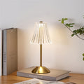 Modern retro LED crystal table lamp, art deco style crystal atmosphere lamp, touch-adjustable light effect, promote romantic and comfortable atmosphere, suitable for various room types