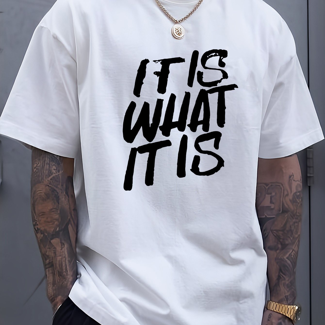 Men's 100% Cotton Casual Graphic T-Shirt - \
