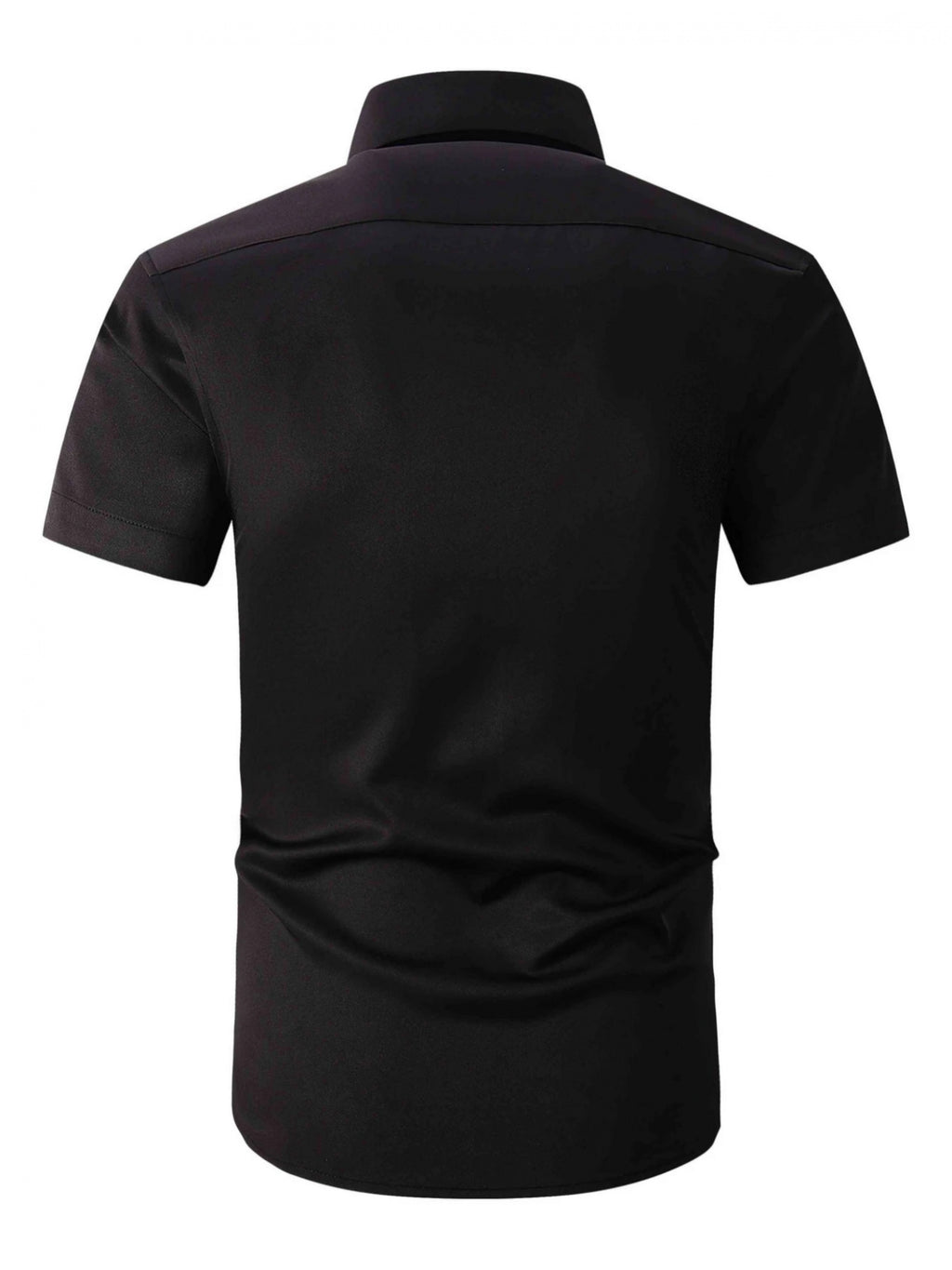 Men'S Solid Color Short Sleeve Dress Shirt - Business Casual Button-Up with Collar, Regular Fit for Office, Parties & Casual Outings (Spring\u002FFall), Short Sleeve Dress Shirt, Spring Fall Attire, Classic Collar, Nonstretch Fabric