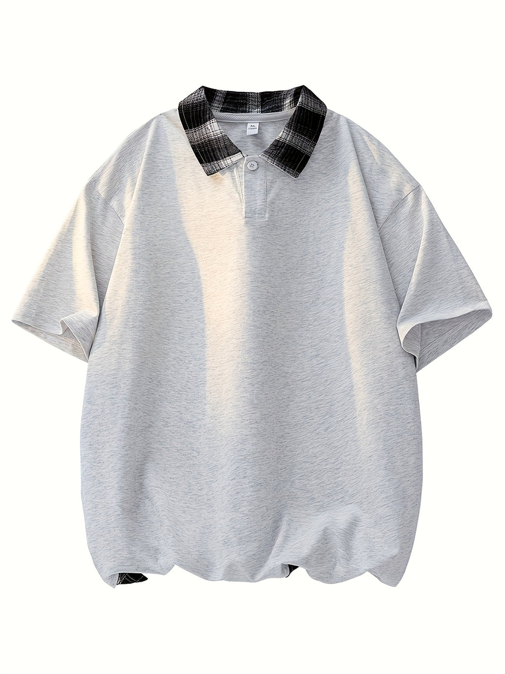 Men'S Casual Color Block Polo Shirt - Short Sleeve, Breathable Polyester, Summer Essential with Yellow and White Check Collar, Relaxed Fit for Weekend Attire, Casual Summer Shirt | Check Pattern Shirt | Polyester Fabric